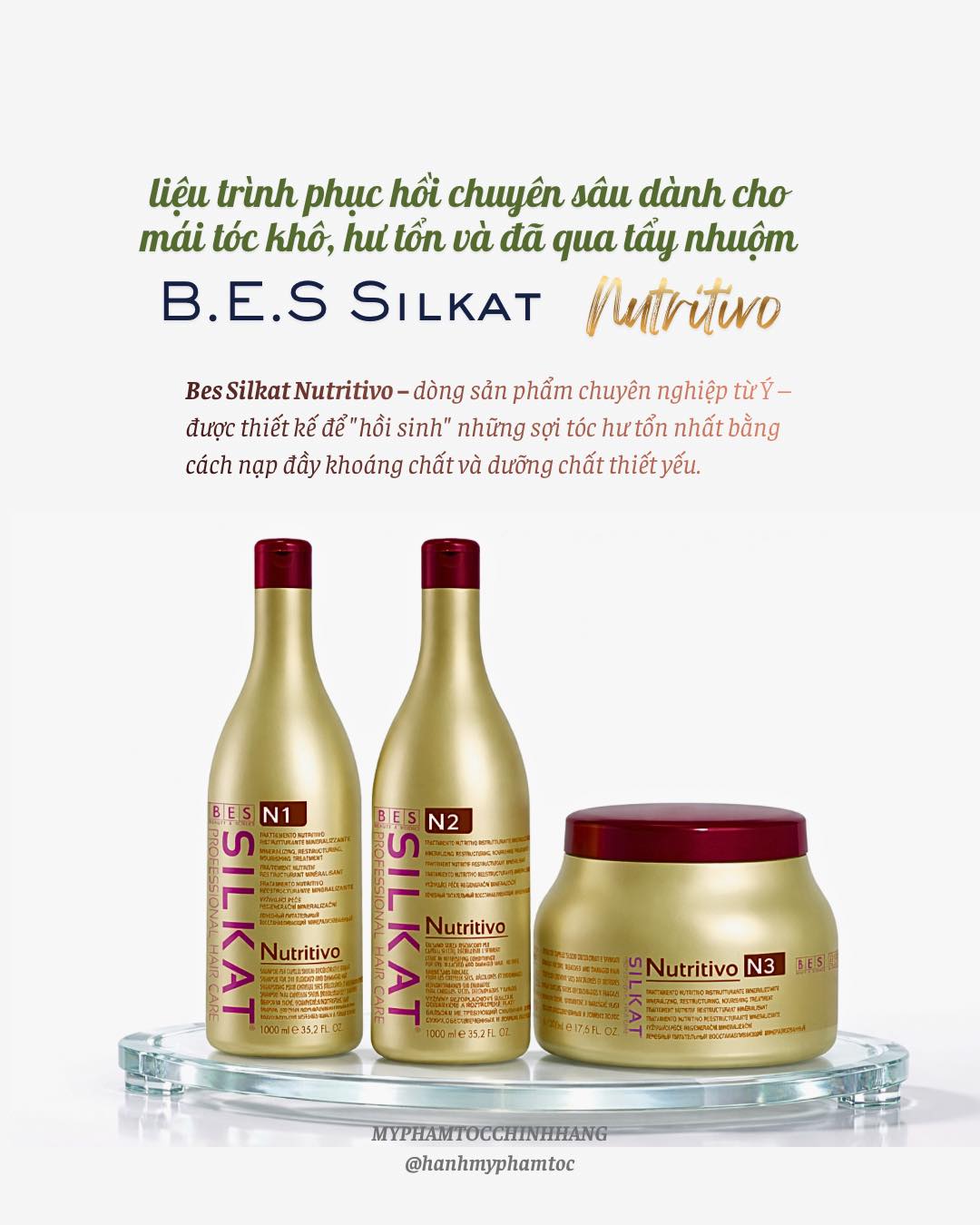 DẦU GỘI VÀ MẶT NẠ Ủ BES HERGEN SILKAT N1 N3  500ML - 1000ML