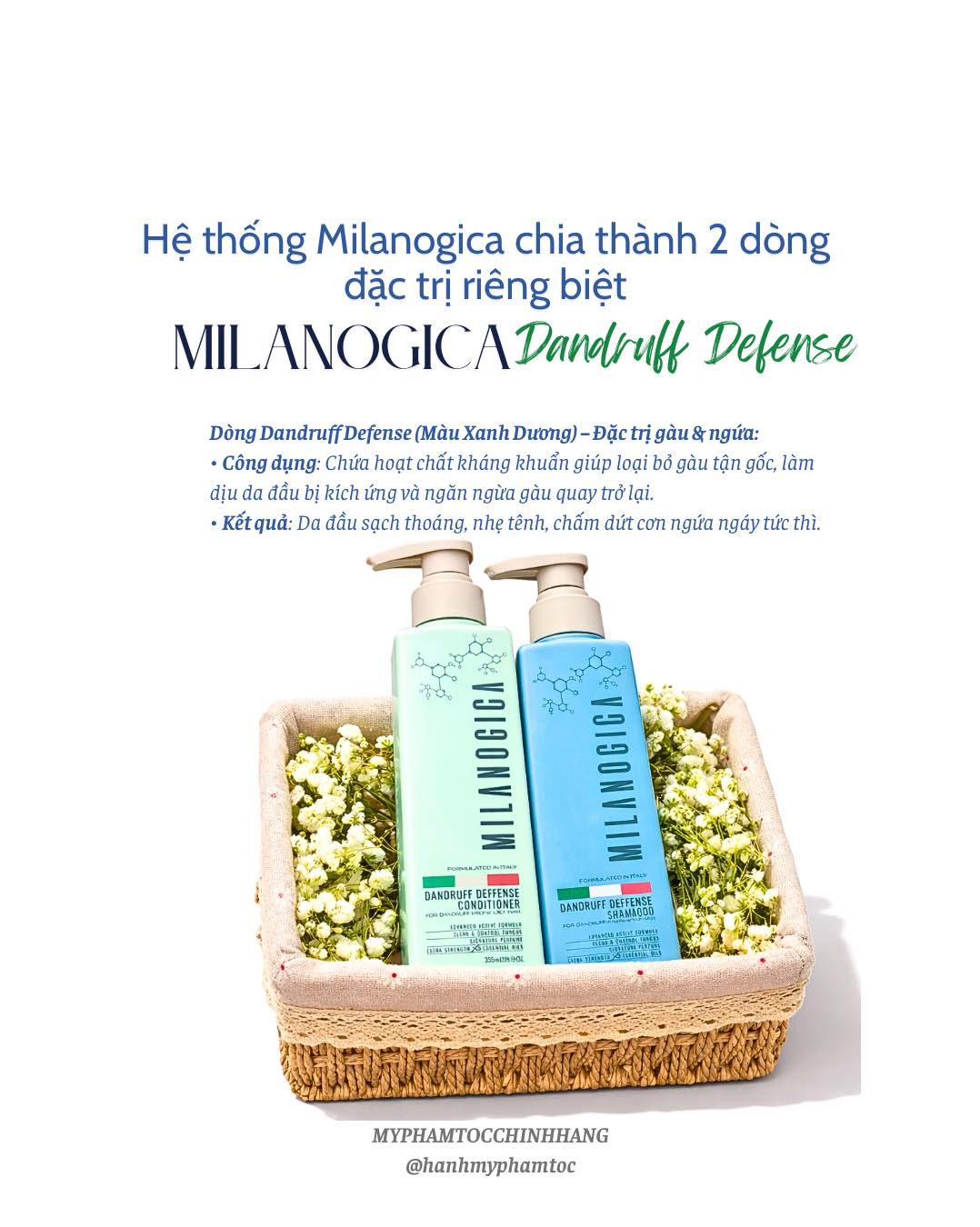 Dầu gội xả Milanogica trị gàu (Milanogica Anti-Dandruff) 350ml 725ml