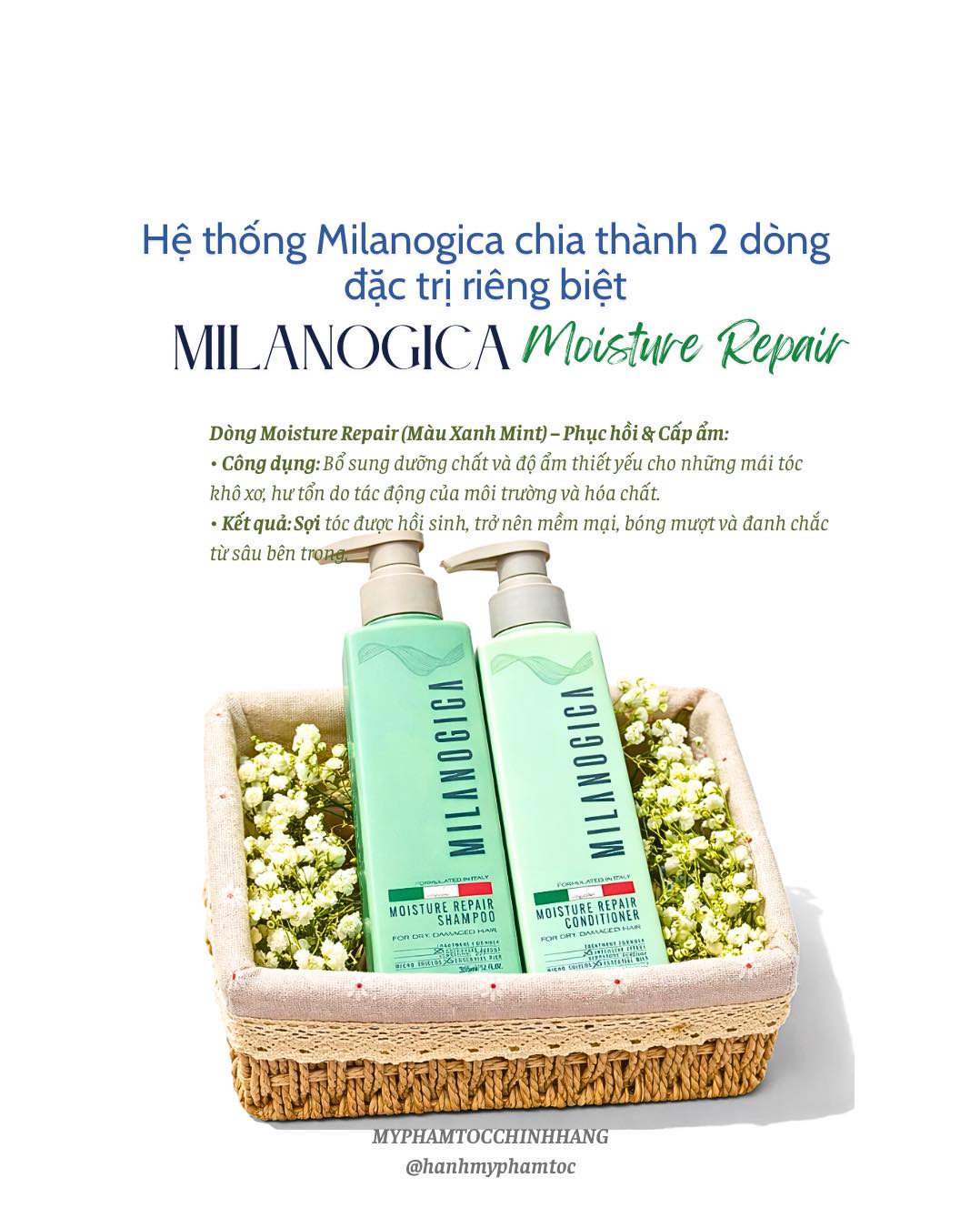 Dầu gội xả Milanogica Phục Hồi Hair Repair 355ml - 725ml