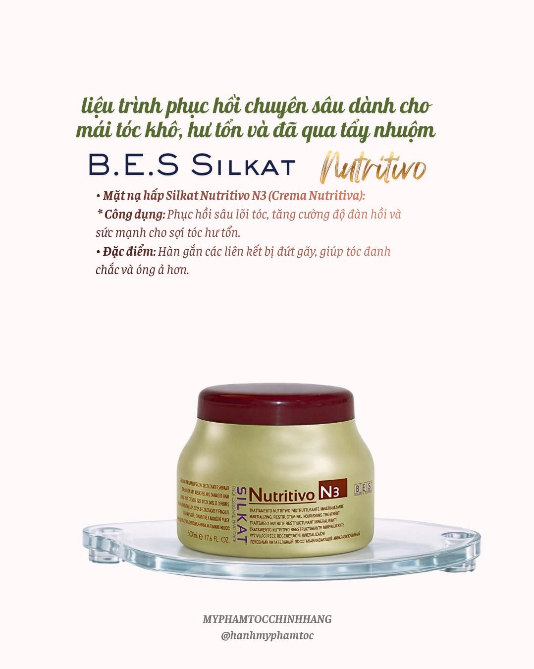 DẦU GỘI VÀ MẶT NẠ Ủ BES HERGEN SILKAT N1 N3  500ML - 1000ML