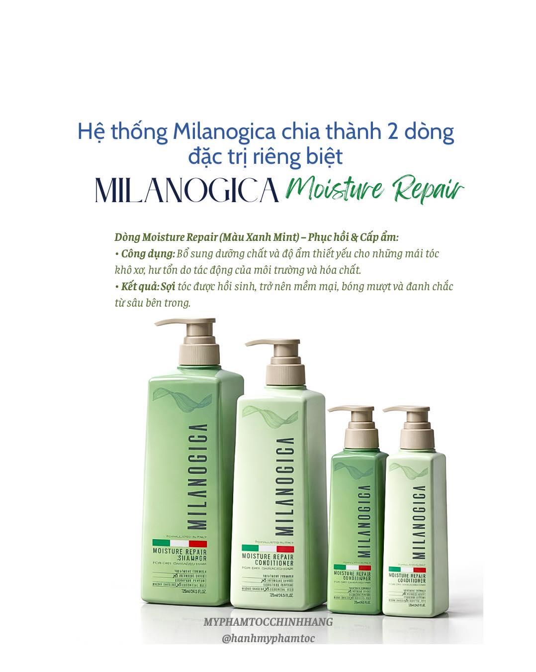 Dầu gội xả Milanogica Phục Hồi Hair Repair 355ml - 725ml