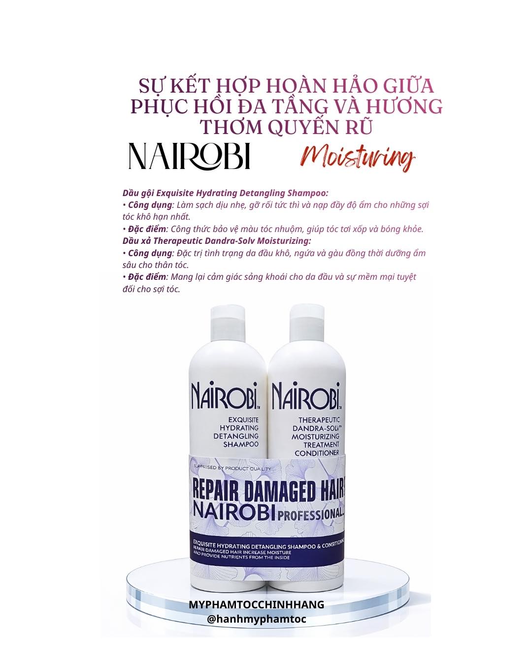 Dầu gội, dầu xả dưỡng tóc Nairobi phục hồi tóc 750ml