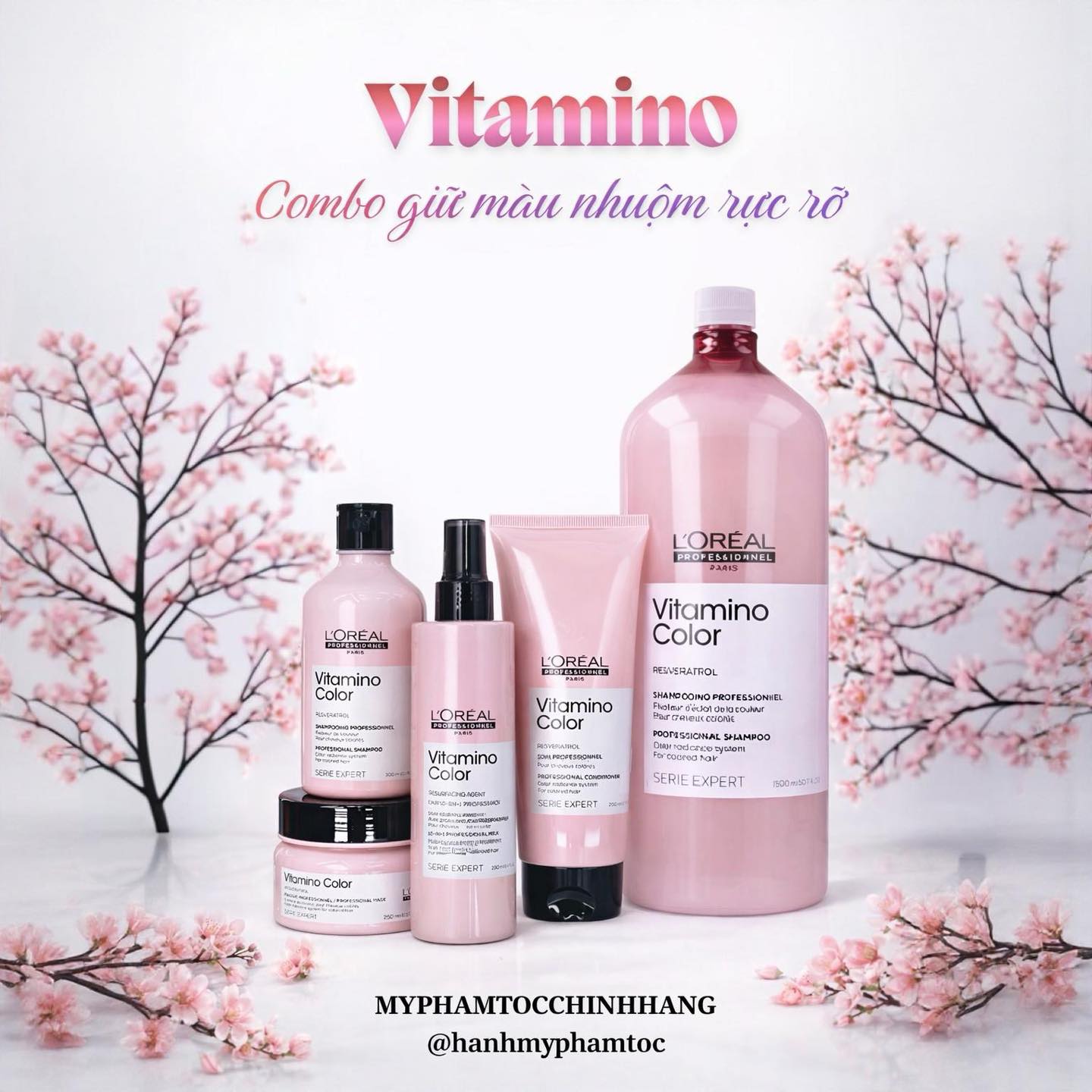 DẦU GỘI XẢ CHO TÓC NHUỘM L'OREAL VITAMINO COLOR 1500ML - 750ML - 500ML