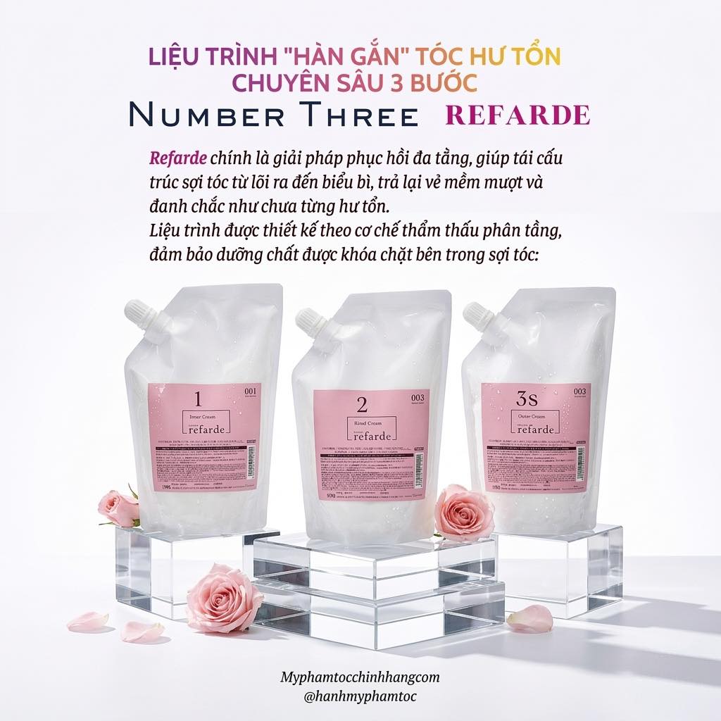Bộ phục hồi tóc 3 bước Refarde 003 Number Three 500ml+300ml+500ml