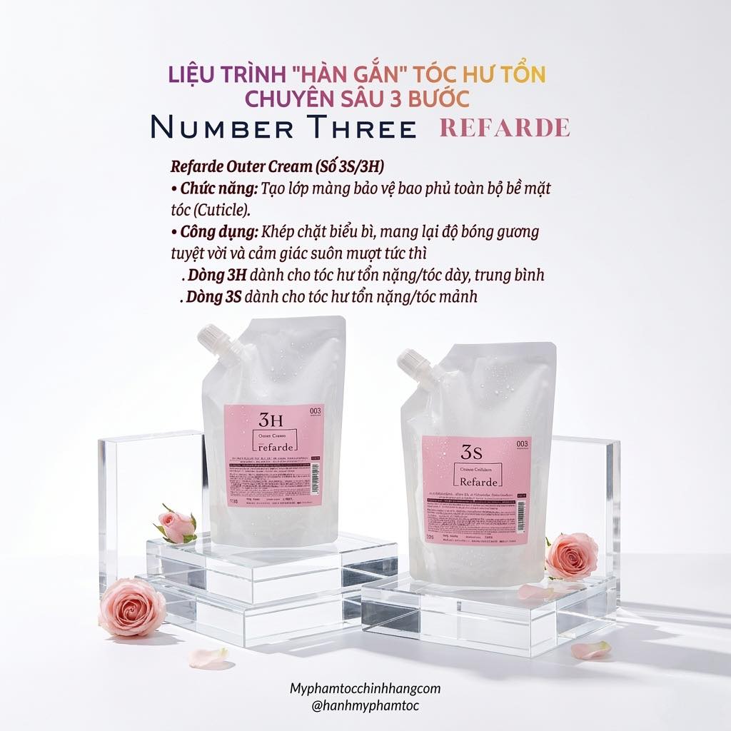 Bộ phục hồi tóc 3 bước Refarde 003 Number Three 500ml+300ml+500ml