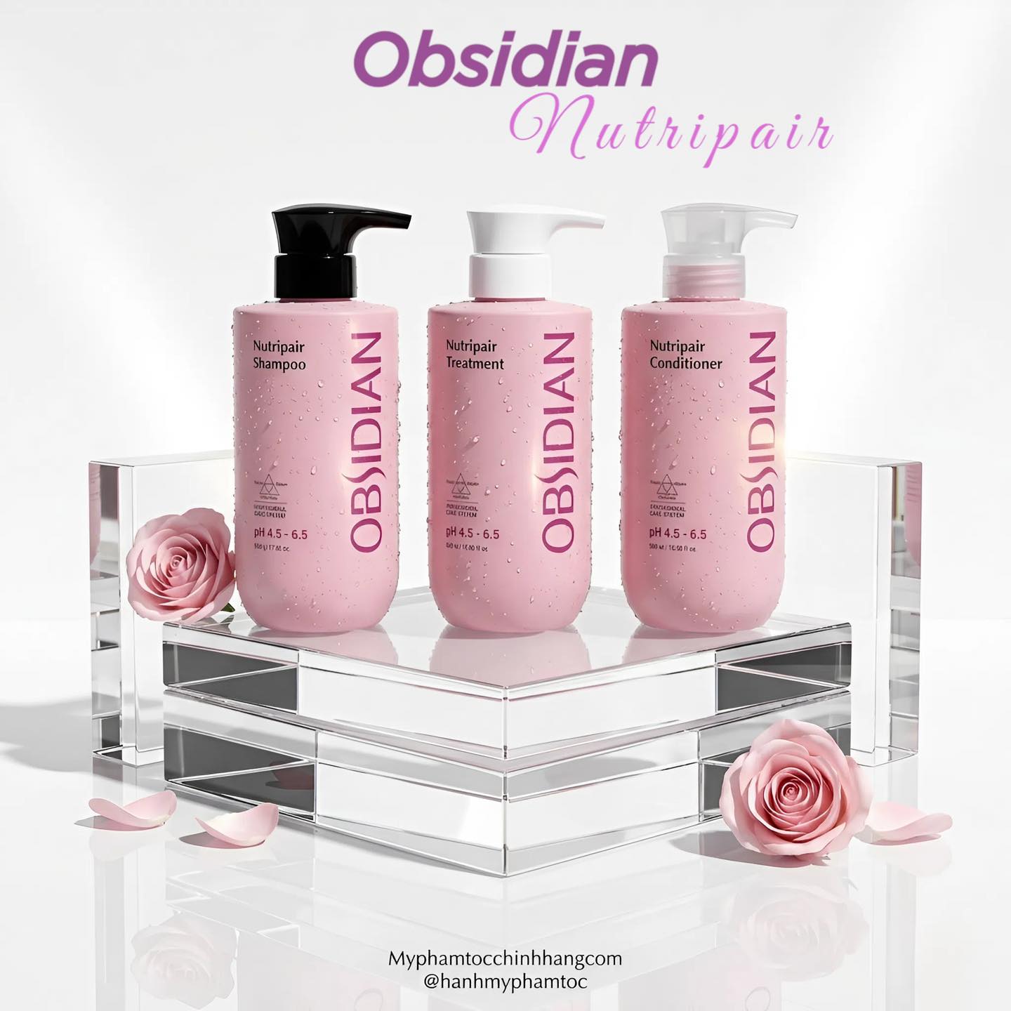 Dầu Gội – Dầu Xả – Hấp Siêu Mượt Tóc Obsidian Professional Nutripair 500ml
