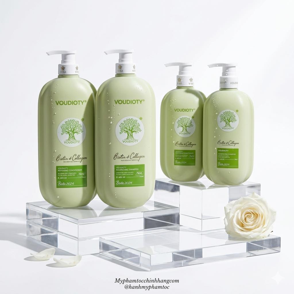 DẦU GỘI XẢ BIOTIN COLLAGEN ( CHAI DẸT 2024) XANH KIỀM DẦU MƯỢT TÓC 500ml/ 1000ML