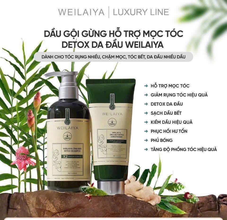 Cặp Mini gội xả Weilaiya luxury gừng, hà thủ ô 20ml