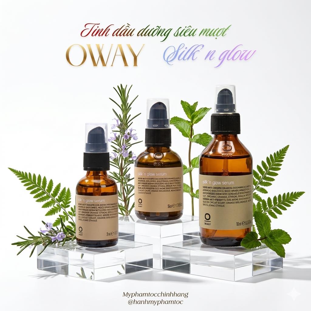 Dầu Gội, dầu hấp, dầu dưỡng tóc Siêu Mượt OWAY Silk’n Glow Hair Bath 30ml/ 100ml/ 240ml/ 500ml