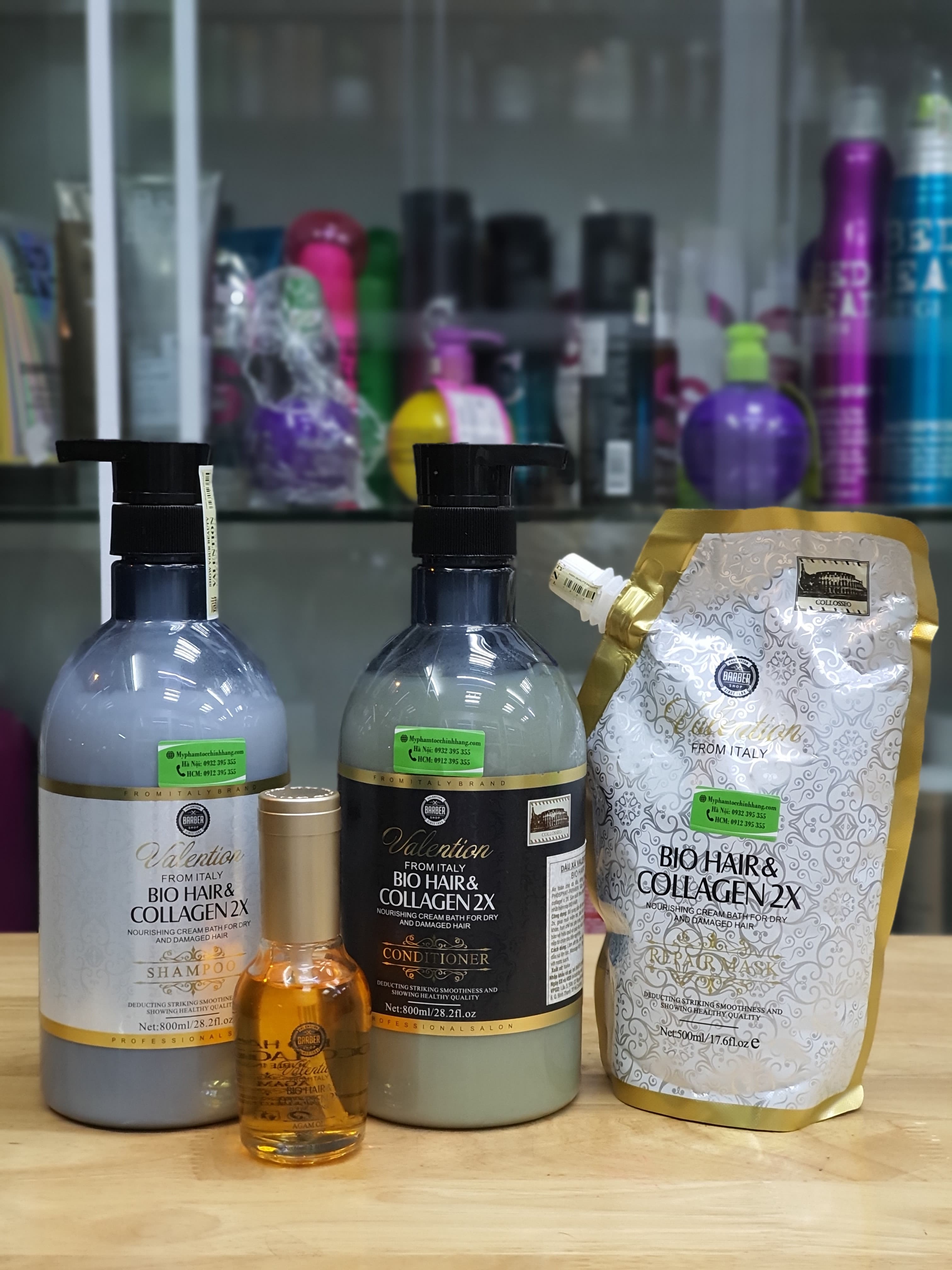 Cặp dầu gội xả Valention Bio Hair & Collagen 2X 500ml 800ml