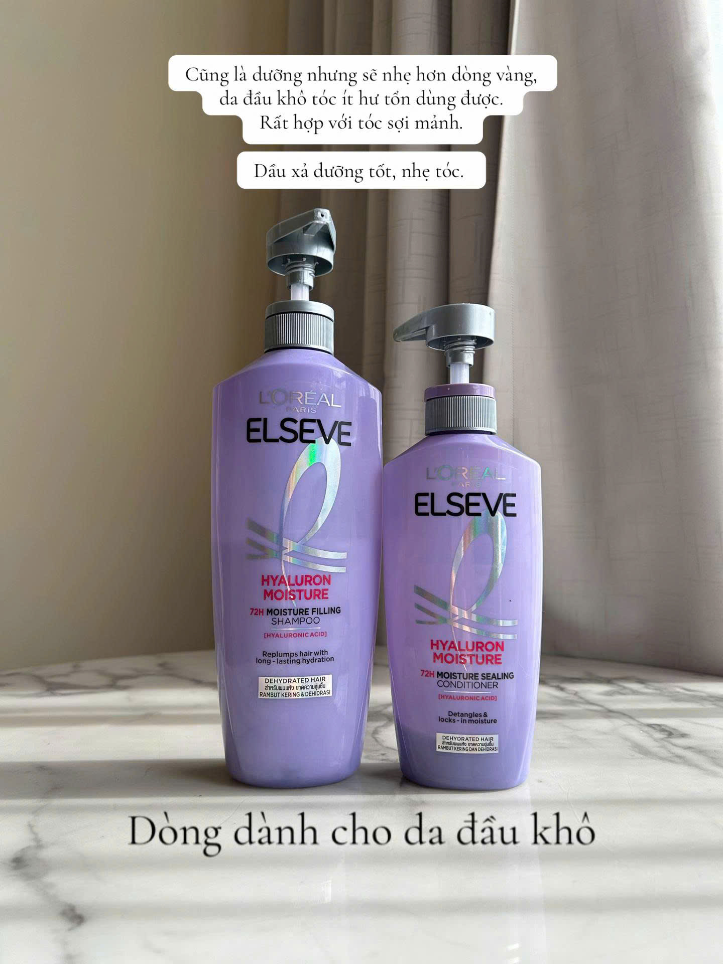 Bộ Dầu Gội Dầu Xả Cấp Ẩm Cho Tóc Khô L’Oréal Paris Elseve Hyaluron Moisture