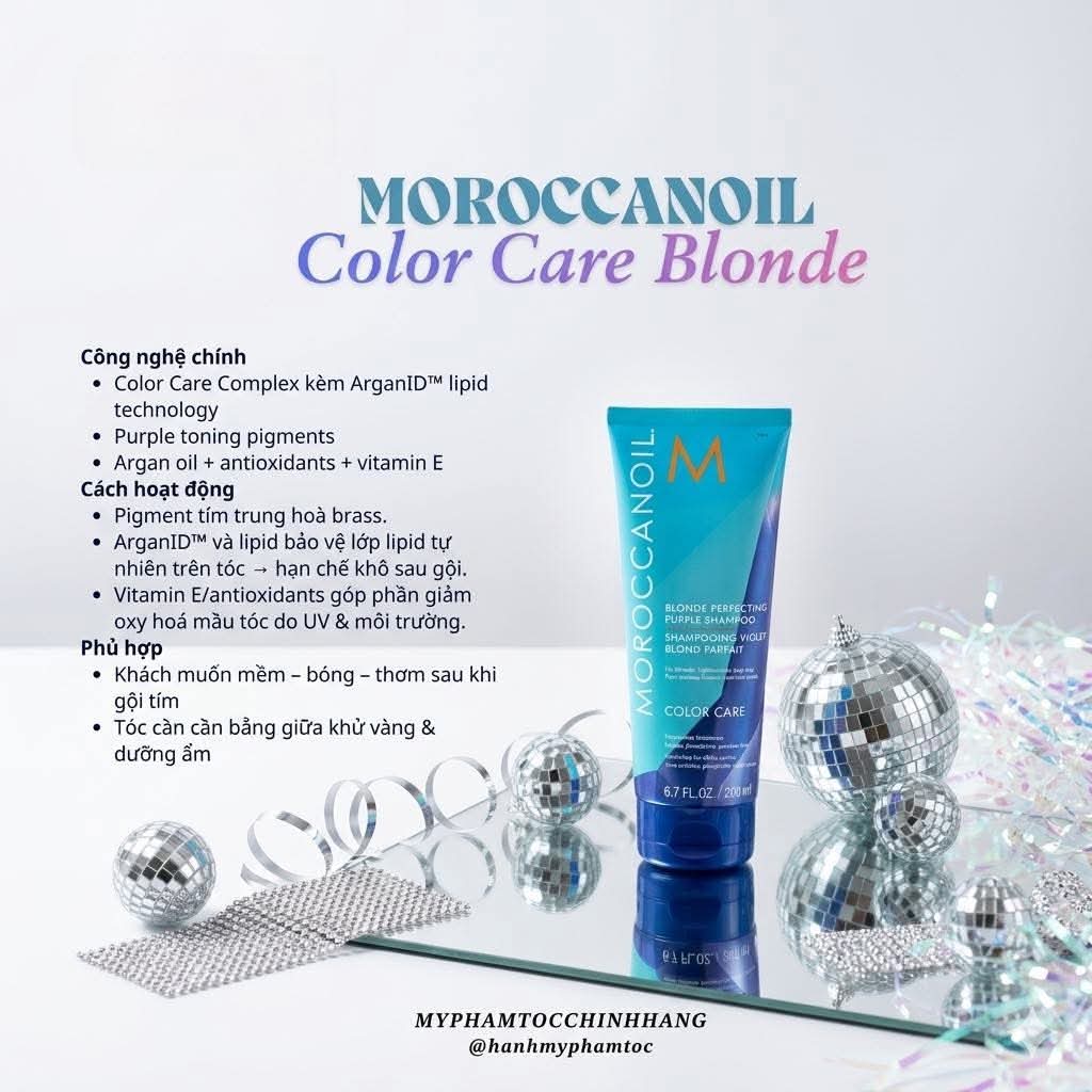 Dầu Gội Moroccanoil Tím Khử Ánh Vàng (Moroccanoil Blonde Perfecting Purple 200ml/ 1000ml