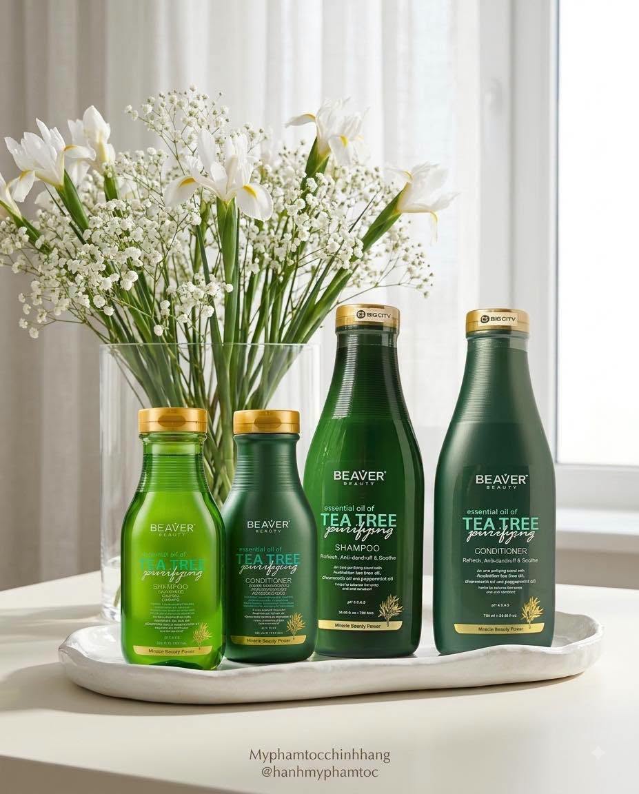 Cặp dầu gội và dầu xả BEAVER Tea Tree Purifying Shampoo & Conditioner