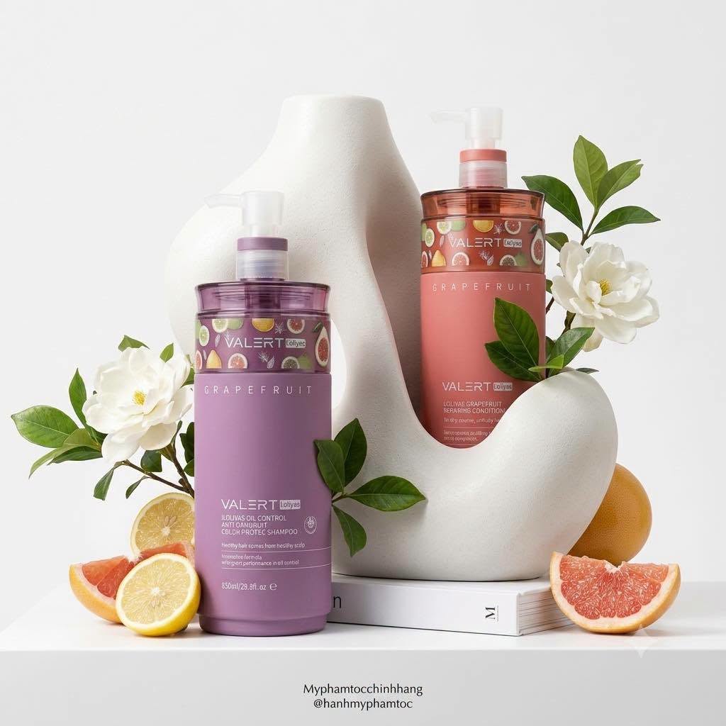 Cặp Gội Xả Bưởi Valert Grapefruit Mẫu Mới 2025 850ml