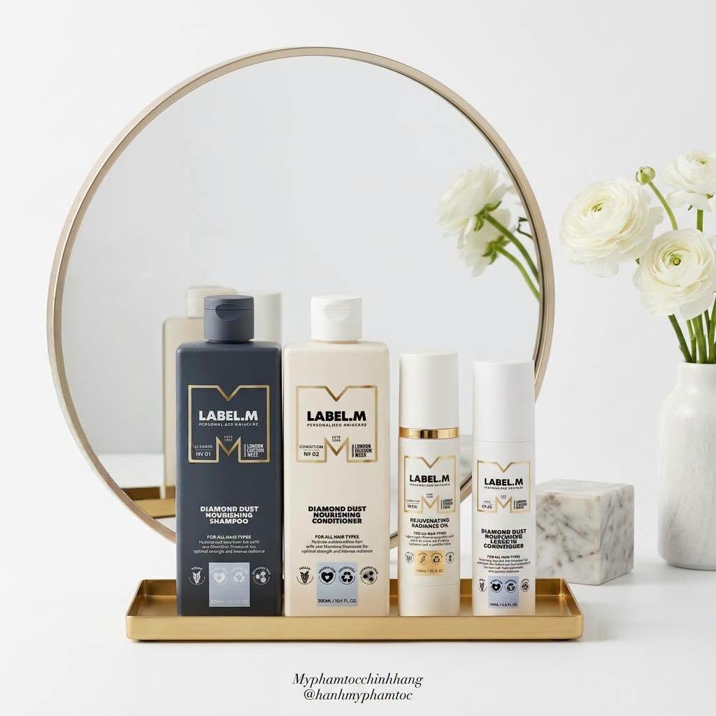 Dầu gội và dầu xả mềm mượt không gây nặng tóc Label.m Diamond Dust Nourishing  300ml 1000ml