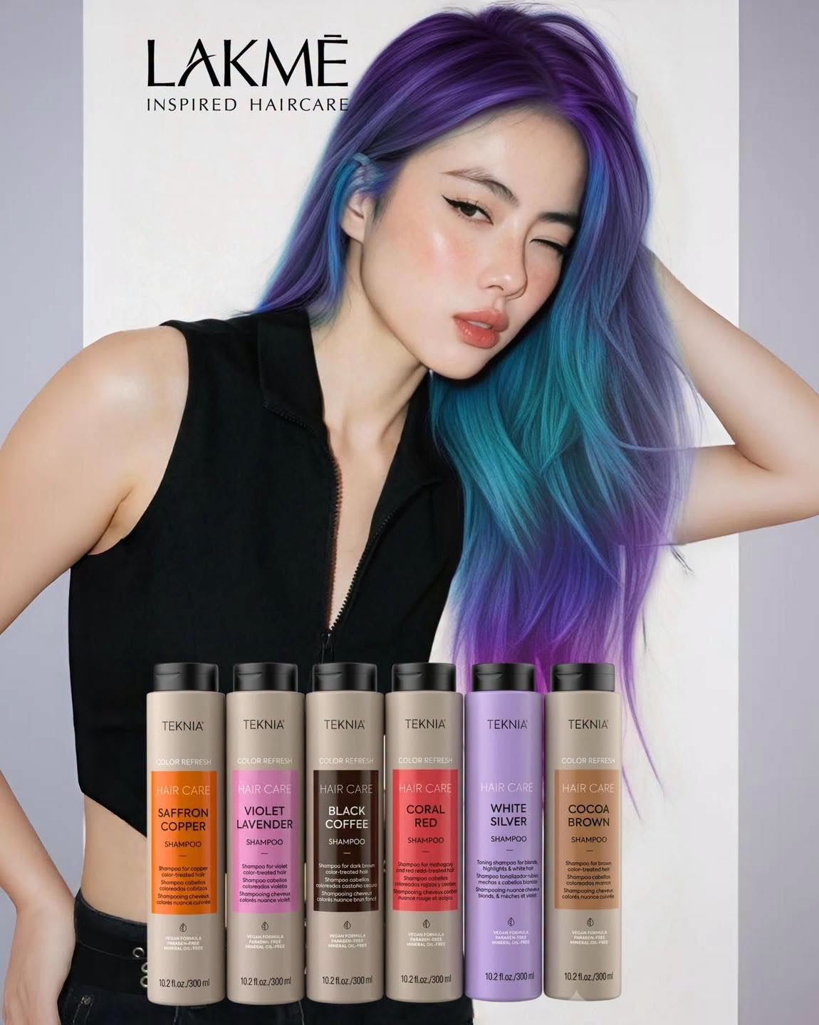 DẦU GỘI XẢ BÙ MÀU CHO TÓC NÂNG TONE, TÓC TẨY LAKME TEKNIA 300ML 250ML