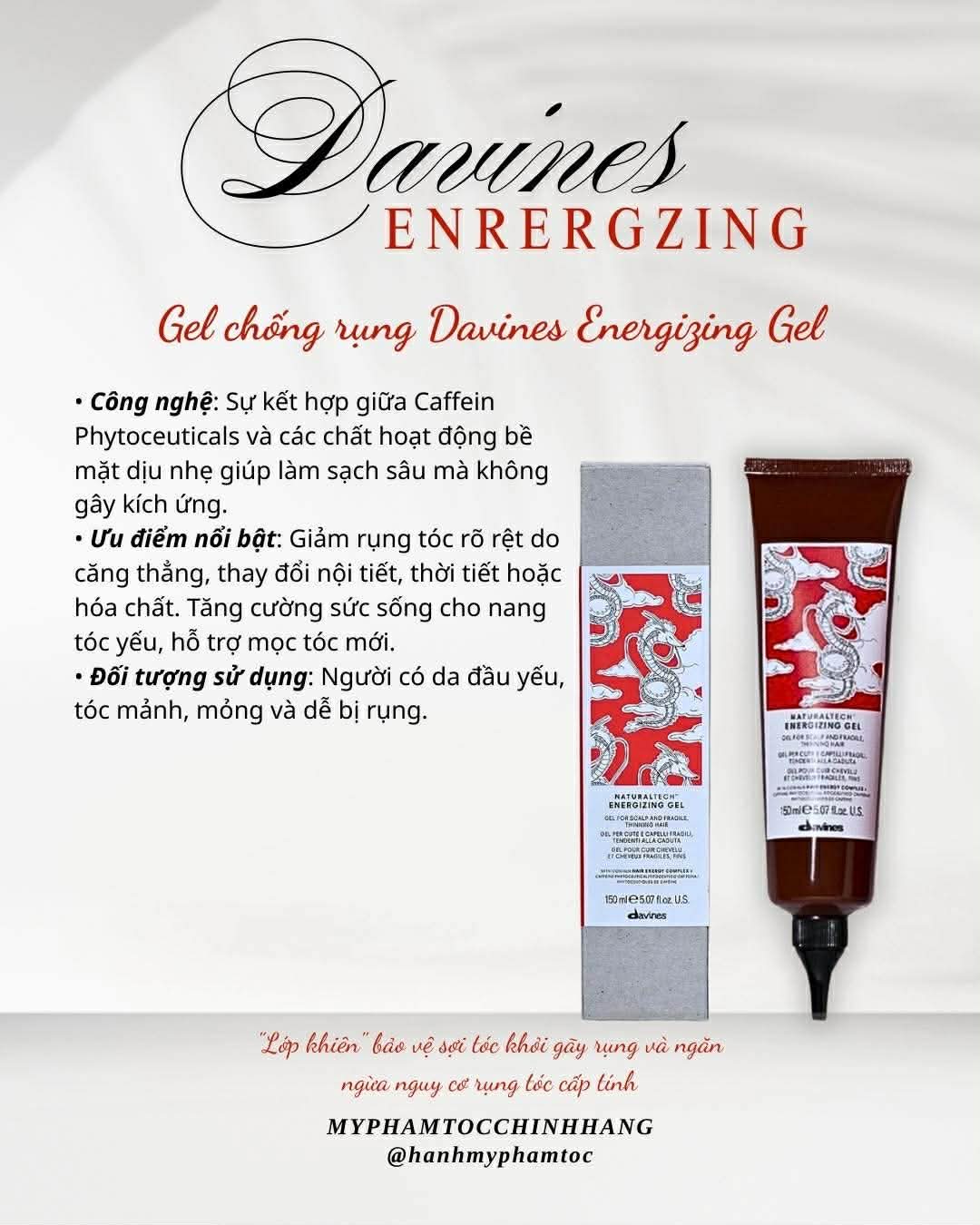 Gel chống rụng tóc Davines Naturaltech Energizing Gel 150ml