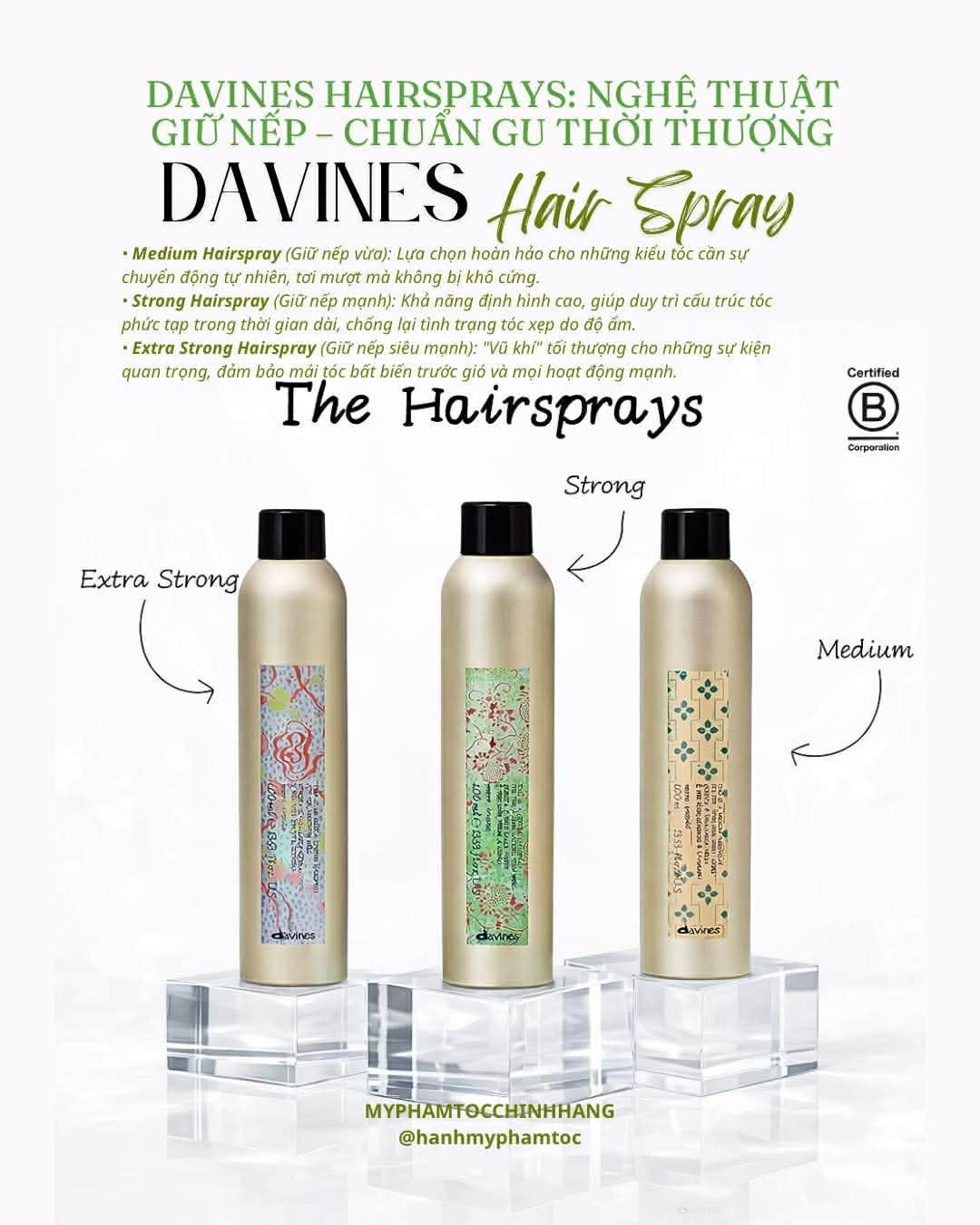 Gôm xịt giữ nếp trung bình Davines More Inside This Is A Medium Hold Hairspray 400ml