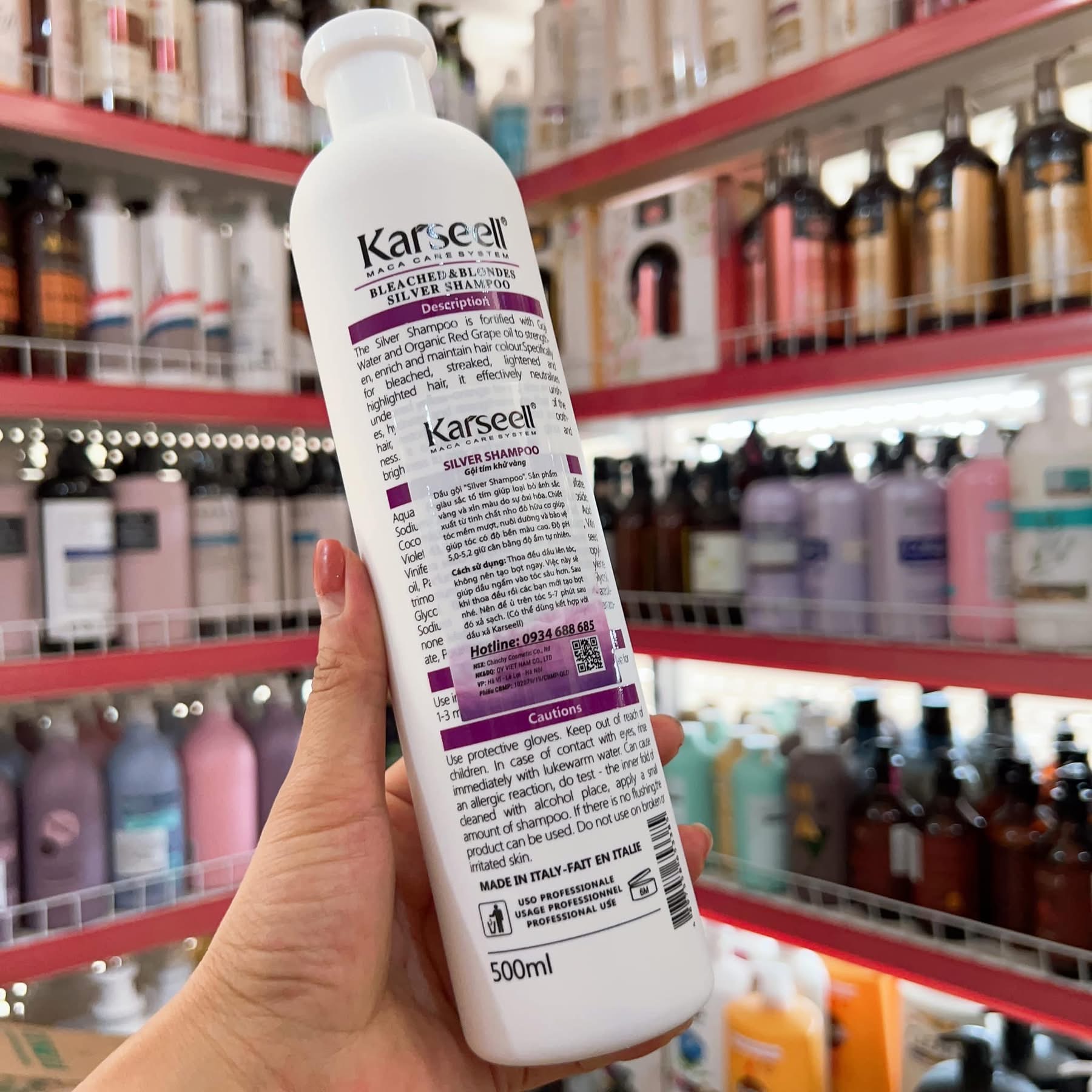 Dầu Gội Khử Vàng Karseell No Yellow Silver Shampoo 500ml –1000ml