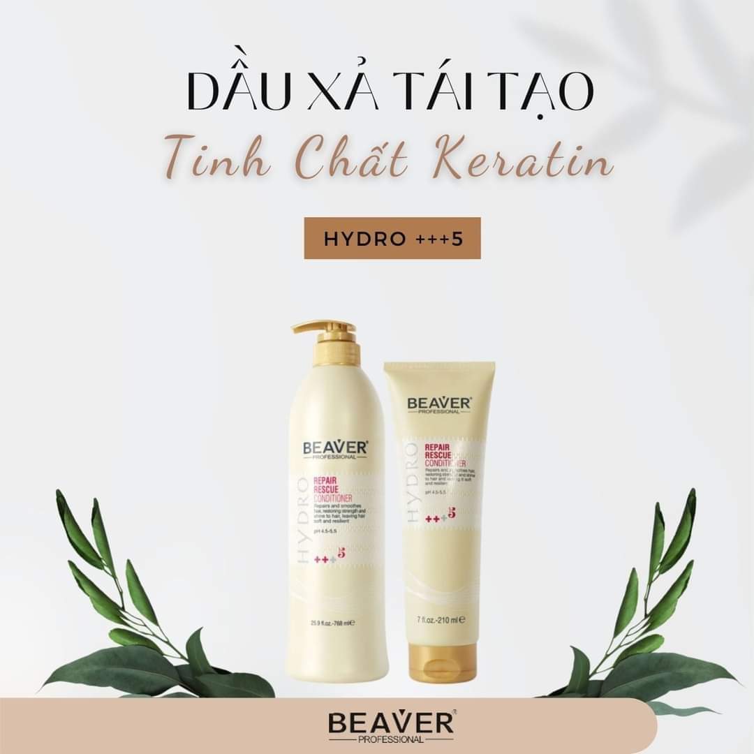 Dầu gội xả BEAVER số 5 phục hồi chuyên sâu tóc hư tổn (BEAVER Hydro Repair Rescue Shampoo & Conditioner No.5)