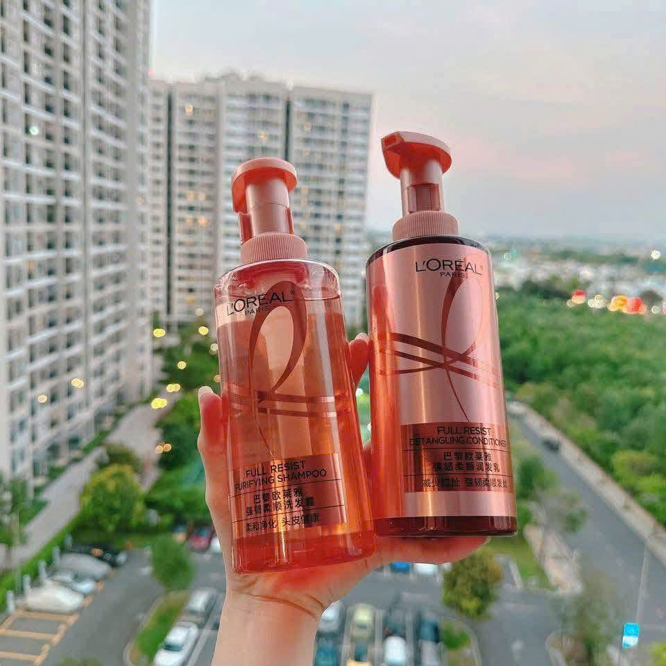 L’Oréal Paris Elseve Full Resist Purifying Shampoo & Detangling Conditioner | Bộ Dầu Gội Làm Sạch Da Đầu Và Dầu Xả Gỡ Rối Cho Tóc Yếu Dễ Gãy