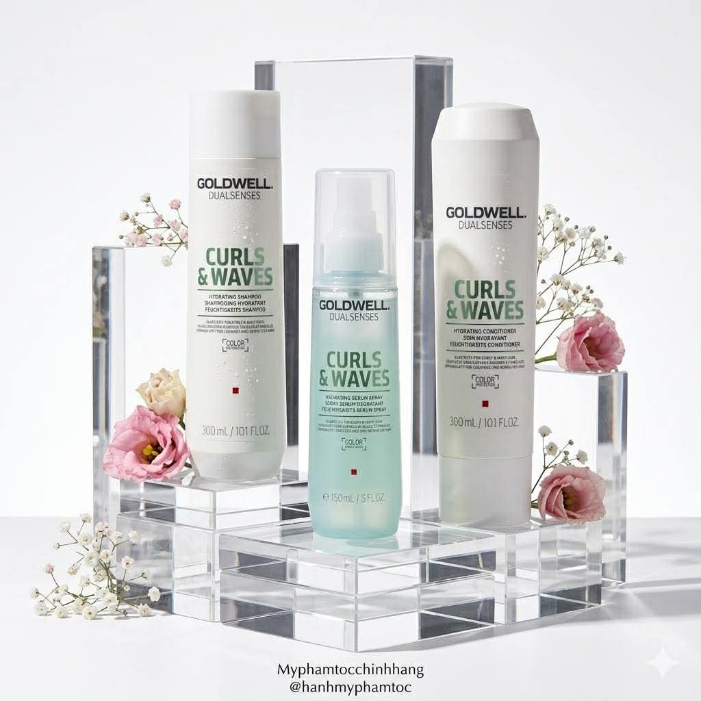 Dầu gội và dầu xả Goldwell Dualsenses Curls & Waves Hydrating Shampoo & Conditioner