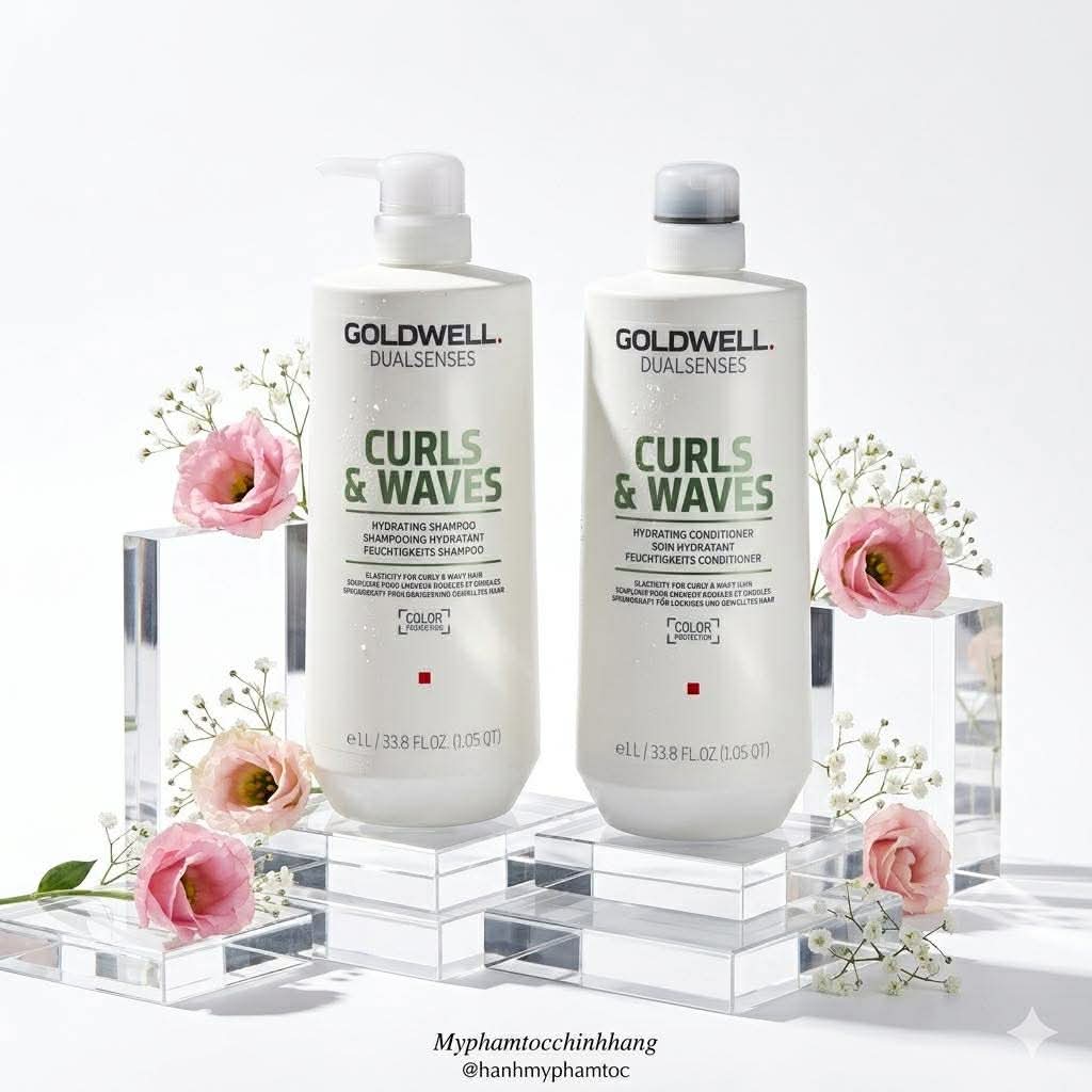 Dầu gội và dầu xả Goldwell Dualsenses Curls & Waves Hydrating Shampoo & Conditioner