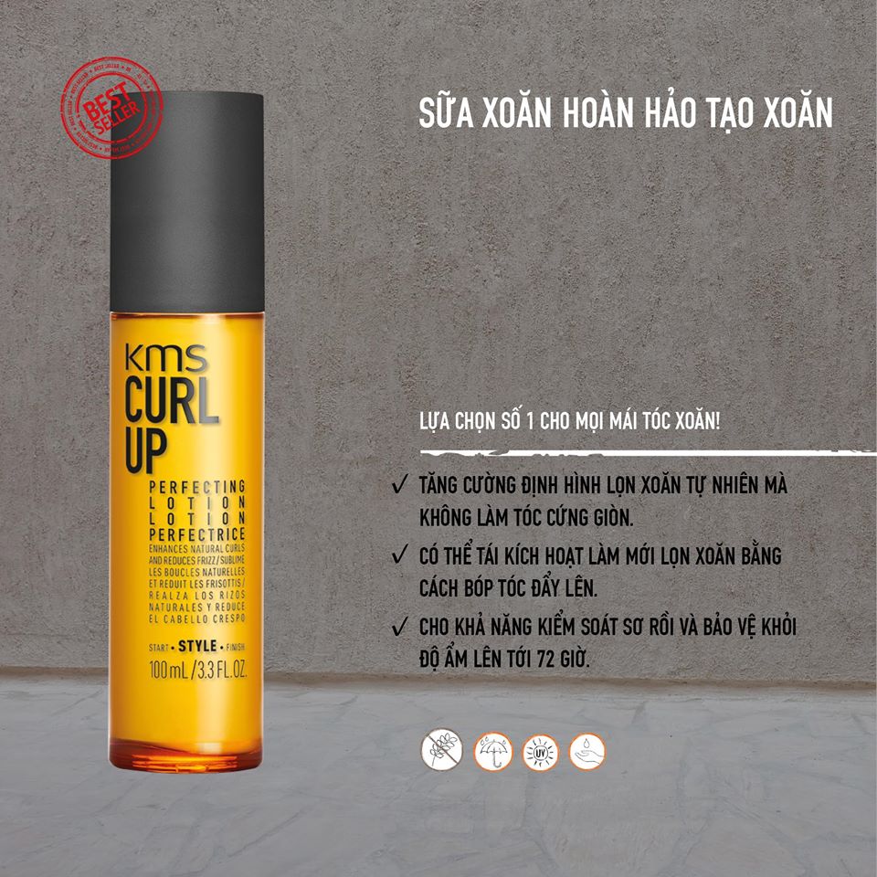 Sữa dưỡng tạo kiểu tóc xoăn hoàn hảo KMS Curl Up Perfecting Lotion 100ml