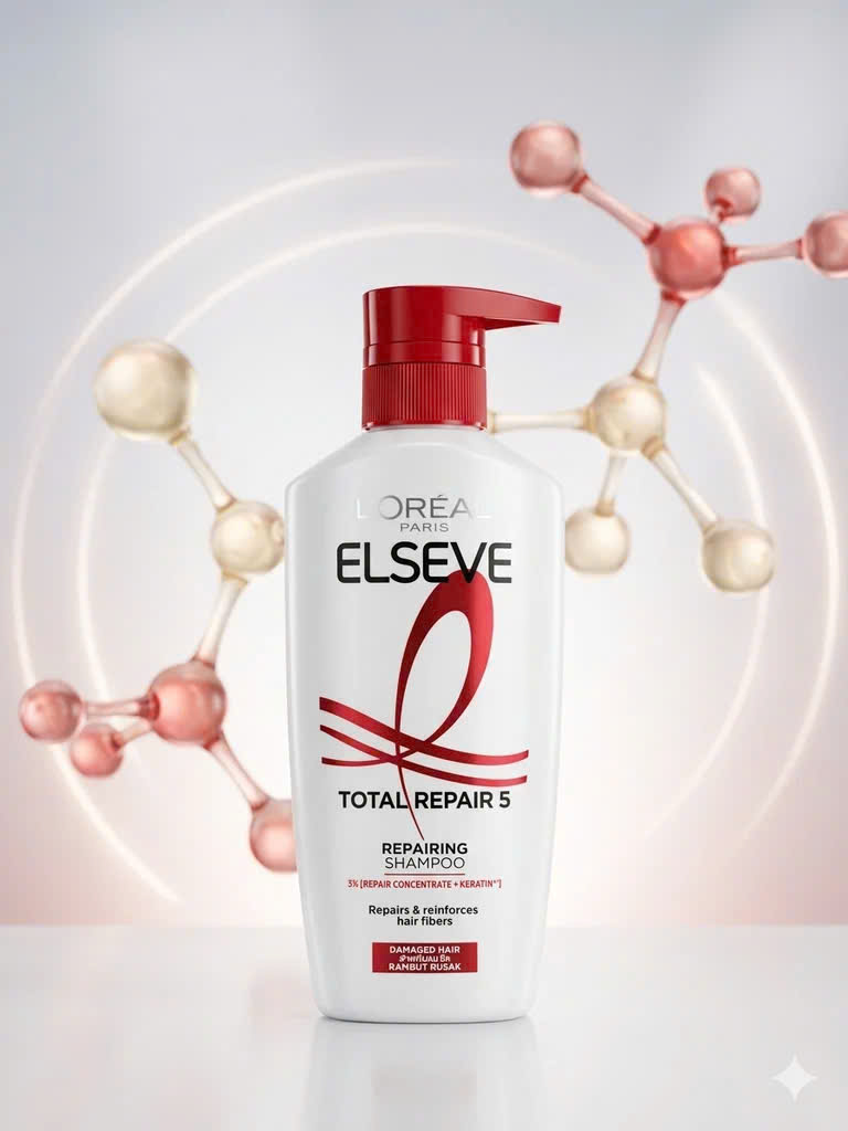 Bộ Dầu Gội Dầu Xả Phục Hồi Tóc Hư Tổn 5 L’Oréal Paris Elseve Total Repair 5