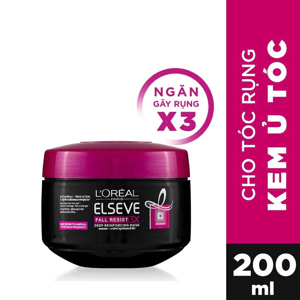 Mặt Nạ Ủ Tóc L’Oréal Paris Elseve Fall Resist 3X Deep Reinforcing Mask | Hỗ Trợ Giảm Gãy Rụng, Dưỡng Tóc Mềm Mượt
