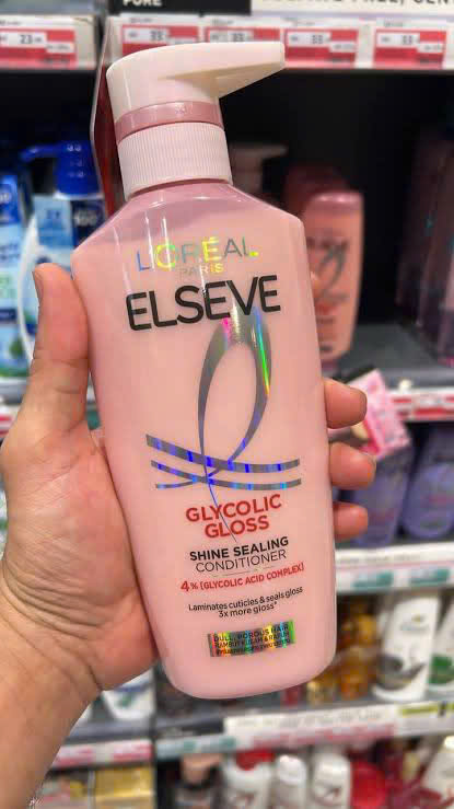 Bộ Dầu Gội Dầu Xả Bóng Mượt Tóc Xỉn Màu, Khô Xốp L’Oréal Paris Elseve Glycolic Gloss Shampoo & Conditioner