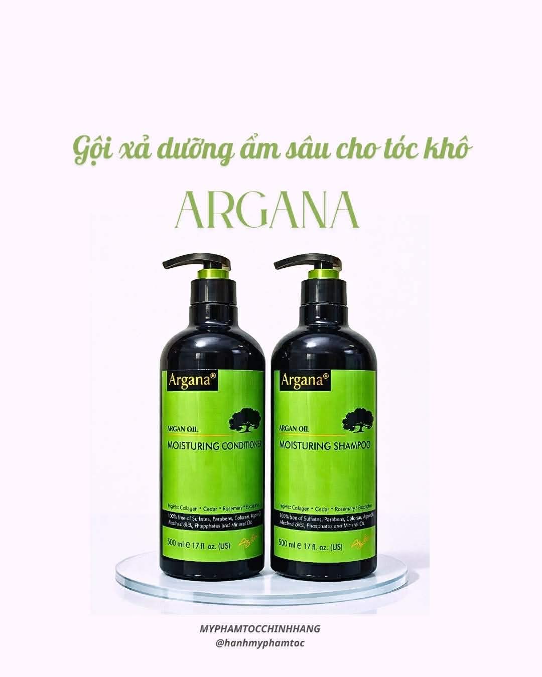 Dầu gội xả ARGANA dưỡng ẩm phục hồi tóc khô xơ Moisturizing 500ml/ 750ml