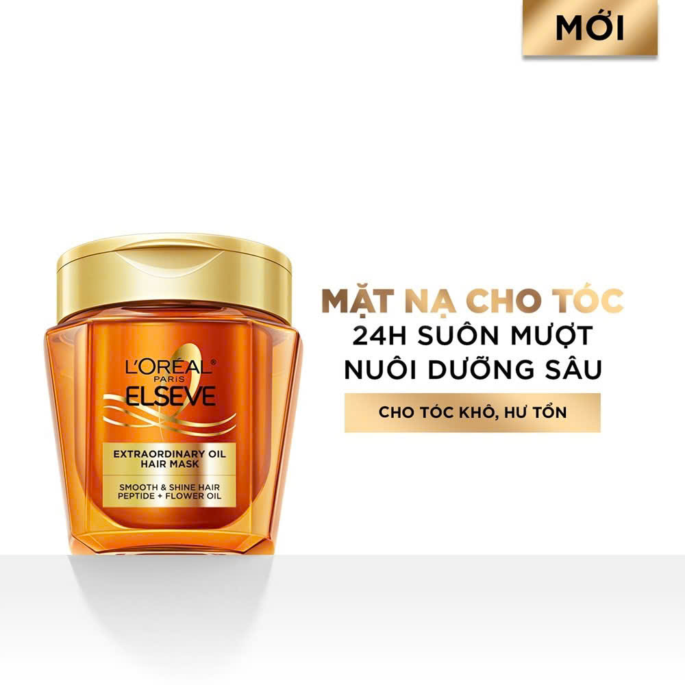 Mặt nạ tóc L’Oréal Paris Elseve Extraordinary Oil Hair Mask Peptide + Flower Oil | Dưỡng tóc khô xơ, mềm mượt và bóng khỏe