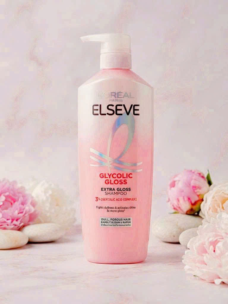 Bộ Dầu Gội Dầu Xả Bóng Mượt Tóc Xỉn Màu, Khô Xốp L’Oréal Paris Elseve Glycolic Gloss Shampoo & Conditioner