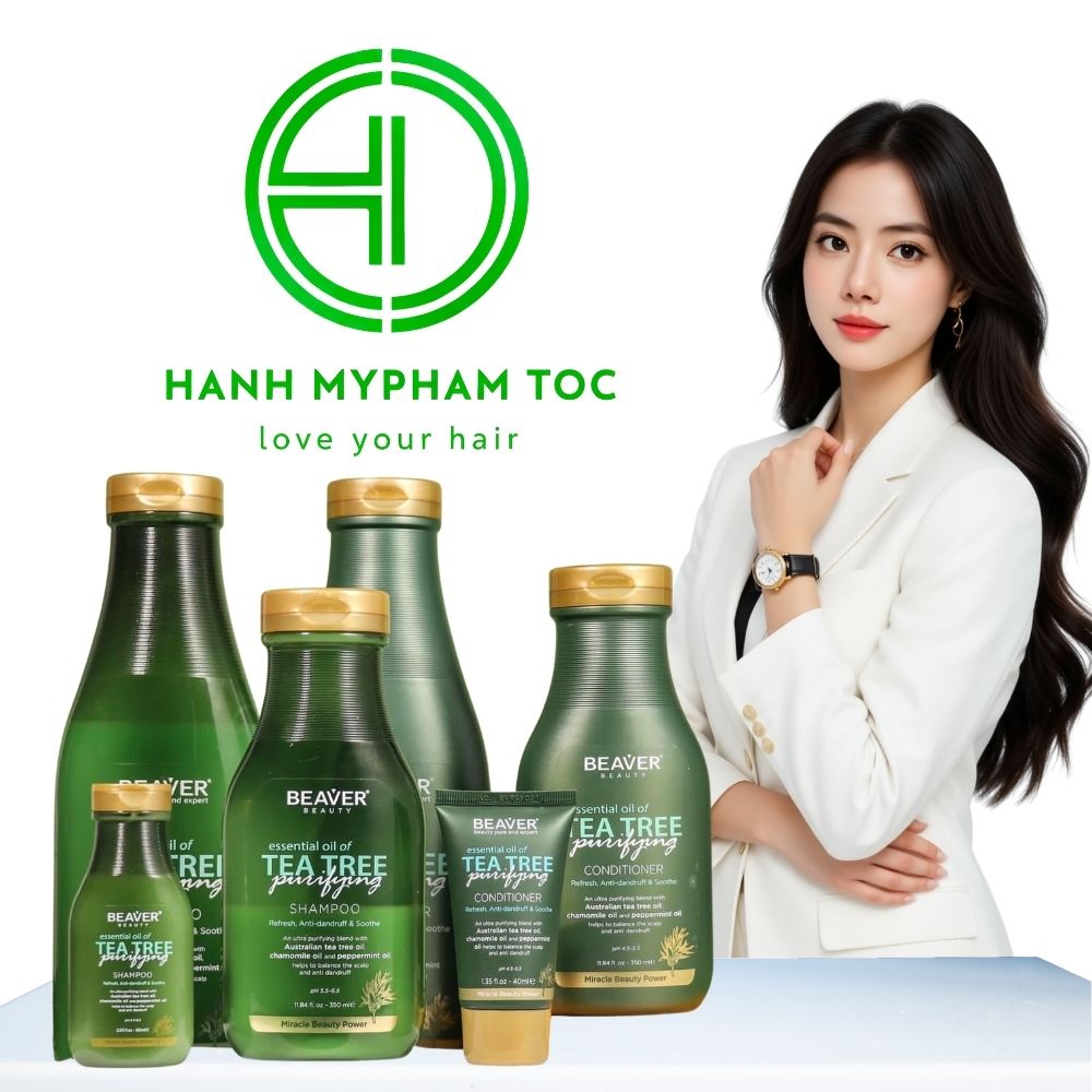 Cặp dầu gội và dầu xả BEAVER Tea Tree Purifying Shampoo & Conditioner