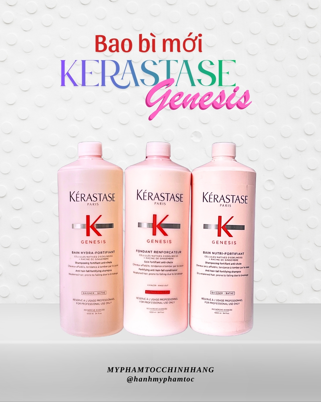 Dầu gội và dầu xả Kérastase Genesis phục hồi sợi tóc yếu, giảm đứt gãy thân tóc