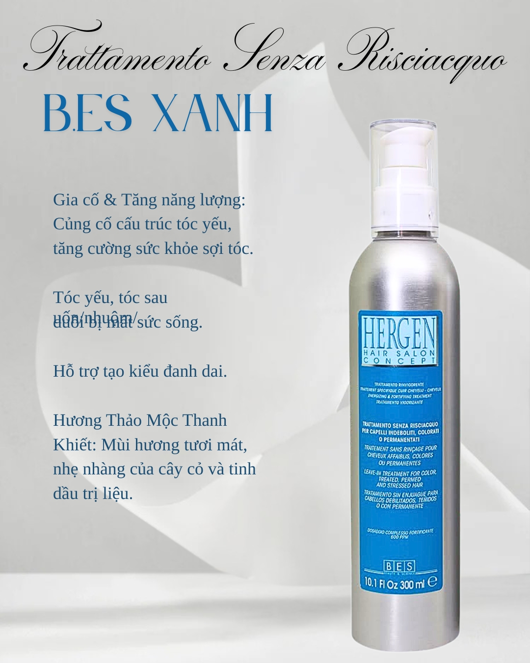 MỠ XẢ KHÔ BES HERGEN LEAVE-IN ENRICHING 300ml - 1500ML