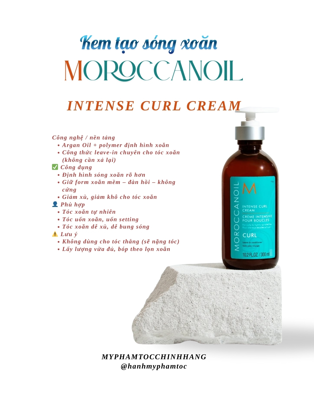 Kem Tạo Sóng Xoăn Moroccanoil Intensive Curl Cream 300ml