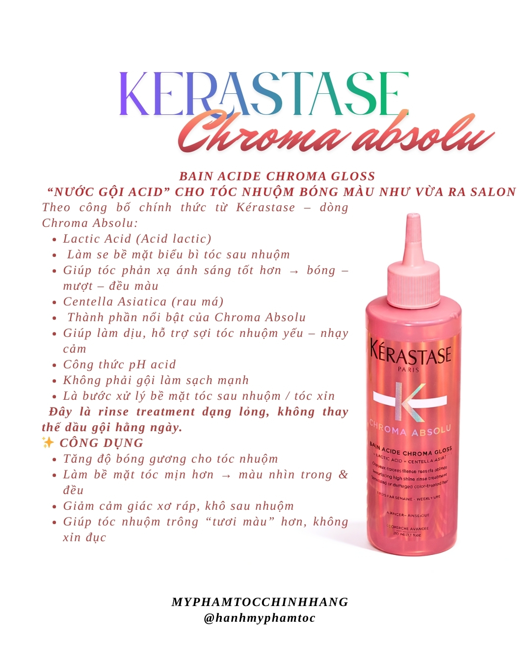 DƯỠNG CHẤT PHỤC HỒI BỀ MẶT TÓC KERASTASE Soin Acide Chroma Gloss 210ML