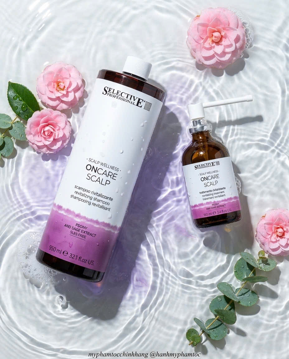 Combo gội và xịt giảm rụng SELECTIVE PROFESSIONAL ONCARE SCALP REVITALIZING  950ML + 180ML