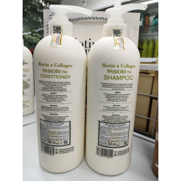 Dầu gội xả trắng phục hồi chống rụng Biotin & Collagen 500ml - 1000ml