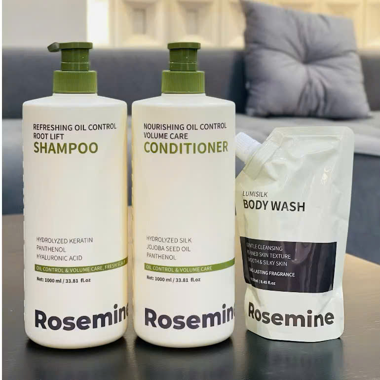 ROSEMINE PROFESSIONAL Gội xả giảm rụng, kiểm soát dầu tạo độ phồng và phục hồi tóc hư tổn 500 ml