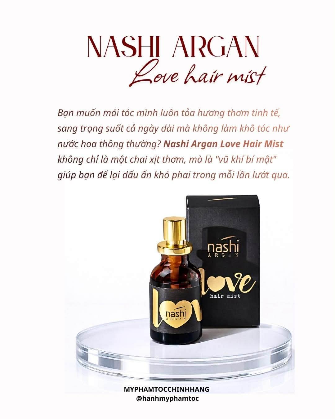 Xịt thơm tóc Nashi Argan Love - Nashi Argan Love Hair Mist 20ml