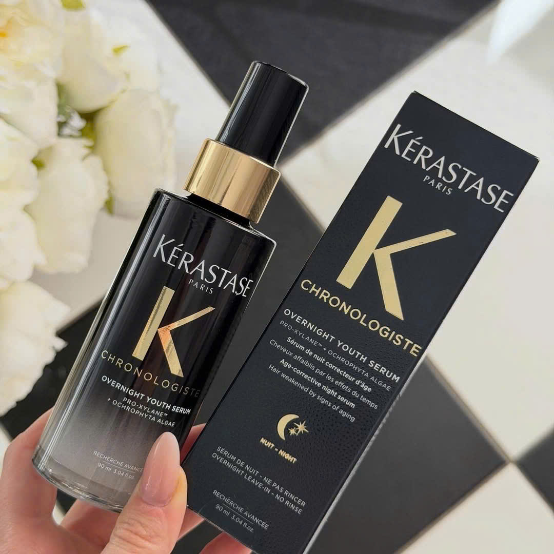 Kérastase Chronologiste Overnight Youth Serum 90ml | Serum Dưỡng Tóc Ban Đêm Chống Lão Hóa Tóc