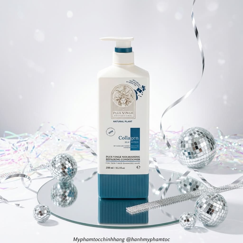 (Mẫu mới 2025) Cặp Dầu Gội Xả Collagen Vinge 1000ML Phục Hồi, Giảm Rụng, Kích mọc tóc
