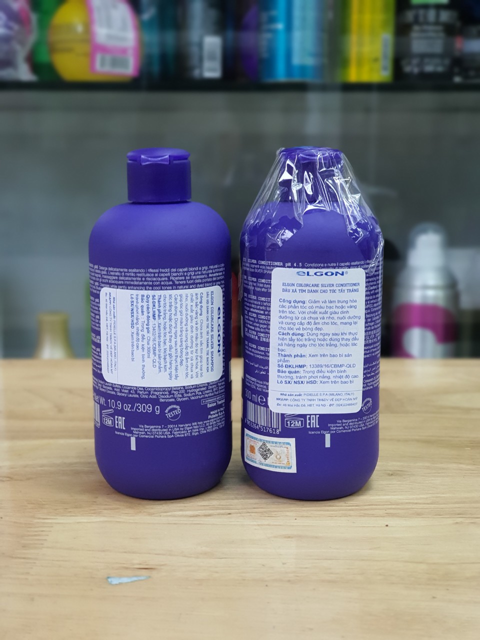 Dầu gội xả tím khử vàng Elgon Colorcare Silver Anti-Yellow