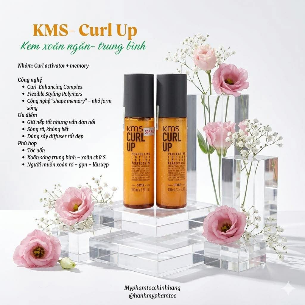 Sữa dưỡng tạo kiểu tóc xoăn hoàn hảo KMS Curl Up Perfecting Lotion 100ml