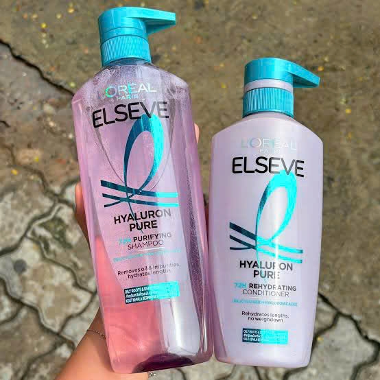 Bộ Dầu Gội Làm Sạch Da Đầu Dầu, Dưỡng Ẩm Tóc Khô / L’Oréal Paris Elseve Hyaluron Pure 72H