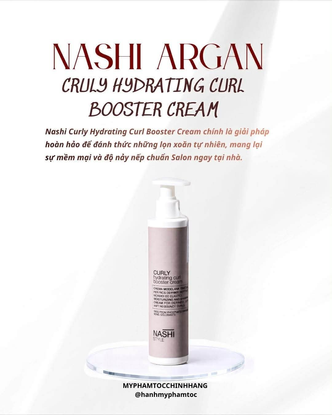 Kem dưỡng tăng ẩm cho tóc xoăn Nashi Curly  Hydrating Booster Cream 150ml