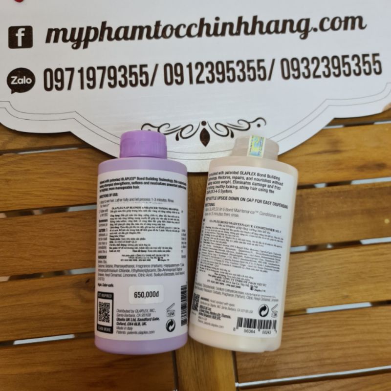 DẦU GỘI OLAPLEX 4P VÀ DẦU XẢ 5P TONING KHỬ VÀNG CHO TÓC TẨY 250ML